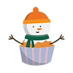 snowman cupcake