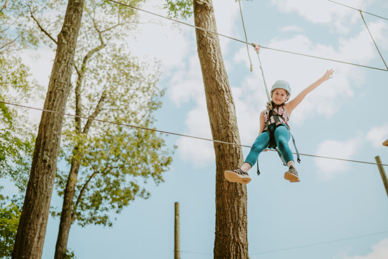child on ropes course